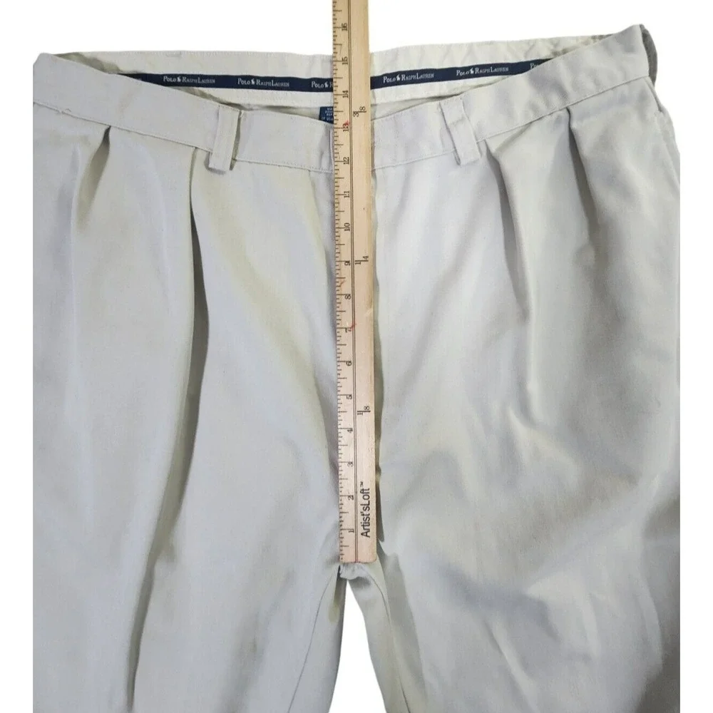 Polo Ralph Lauren Pants Men's 38x30* (Fits 36x29.5) Beige Pleated Straight Leg